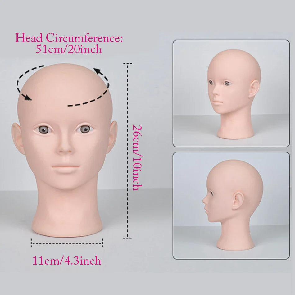 Mannequin Head Wig Stand — Adjustable Tripod Holder for Wig Making, Display, and Cosmetology Training