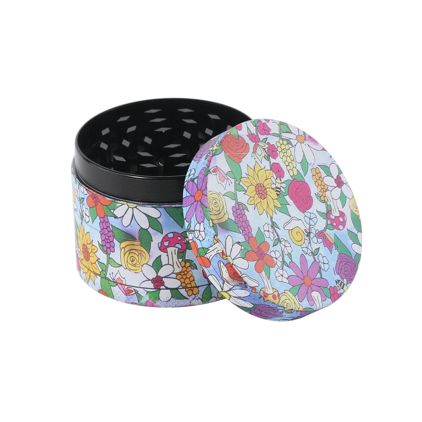 2" Orange Daisy Flower Metal Herb Grinder – Portable Spice & Herb Crusher
