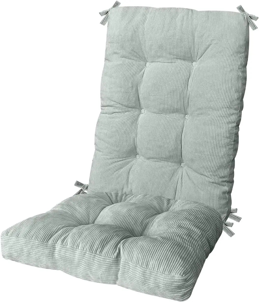 Custom Tufted Rocking Chair Cushion – Non-Slip Corduroy Seat Pad with Ties, Comfortable Indoor Rocking Chair Cushion Set