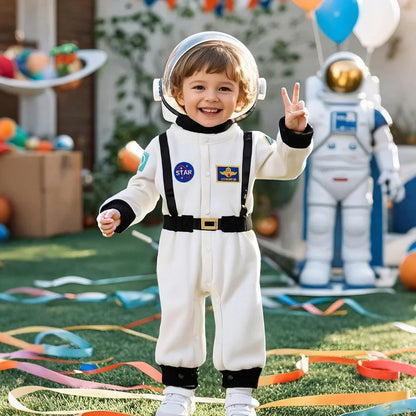Toddler Astronaut Costume – Baby Boys Space Suit Romper, Infant Halloween & Birthday Party Cosplay Jumpsuit