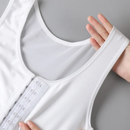 OWEQ Women’s Chest Binder – Breathable Sportwear Trans Crop Top, Flat Breast Binder, Tomboy Bra Tank, Stretch Shaping Corset
