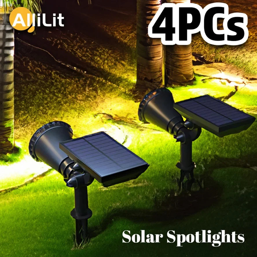 9 LED Solar Spotlights - IP65 Waterproof Adjustable Outdoor Lights for Garden, Backyard, Driveway & Patio Decor