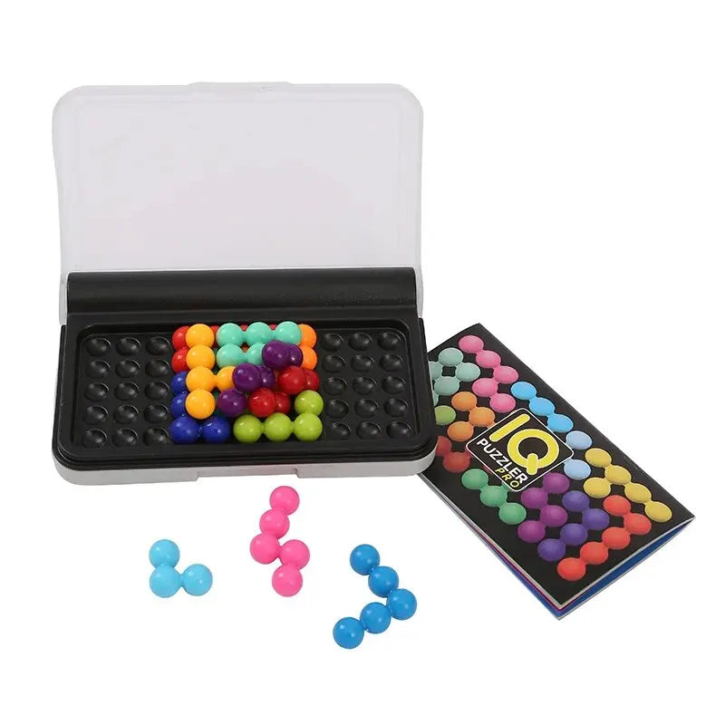 120 Challenges 3D IQ Puzzle Game – Classic Pyramid Logic Board for Kids, Montessori Bead Brain Teaser