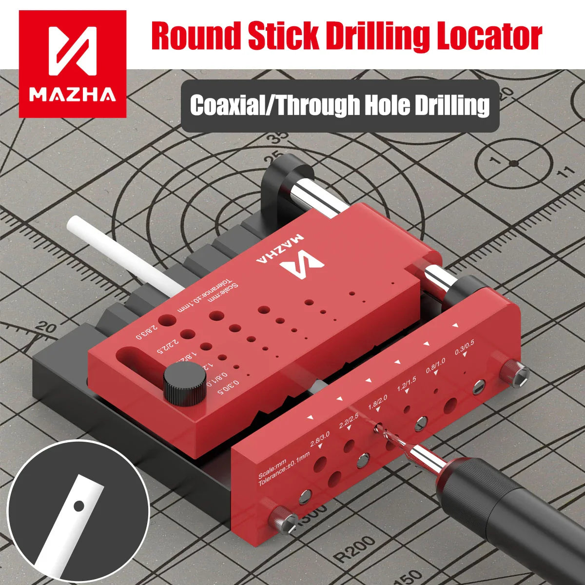 MAZHA T0012 Round Rod Punching Positioner – DIY Modeler Drilling Auxiliary Locator Tool