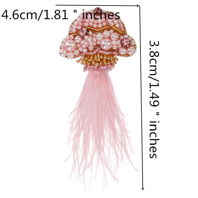 Marine Series Rhinestone Patches - Handmade Shell Starfish Seahorse Leaf Beaded Sewing Appliques for DIY Clothing