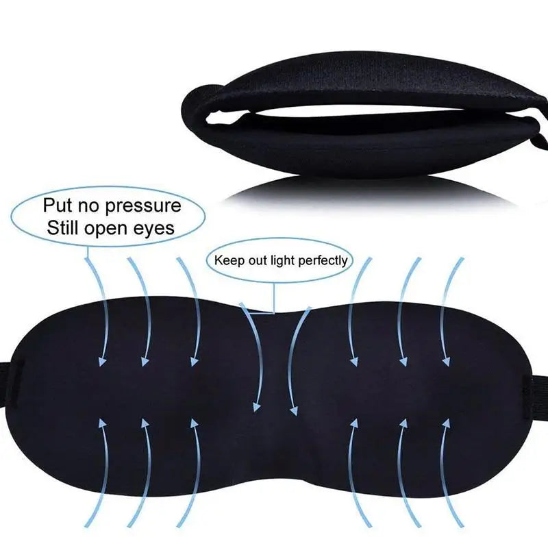 3D Sleeping Eye Mask – Soft Padded Travel Blindfold for Rest, Relaxation & Eye Comfort
