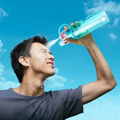 600ml Creative Spray Water Bottle - Portable Atomizing Drinkware for Outdoor Sports and Gym Hydration