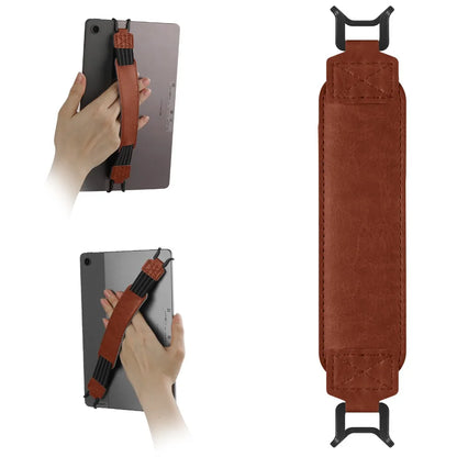 Leather Tablet Hand Strap — Elastic Anti-Drop E-Reader Holder for Kindle, iPad, Kobo, Sony, Pocketbook, Lenovo