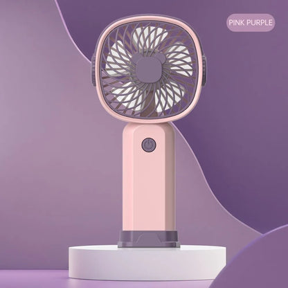 Portable Mini USB Fan – Handheld & Desktop Fan with Phone Holder, 3-Speed Adjustable Wind, Long Battery Life, Multi-Function Cooling Fan