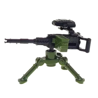 Military Building Blocks Soldier Set - Tactical Weapons Figures with Gatling Gun, Rifle, Mortar & Accessories Toy Kit