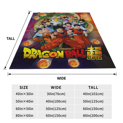 Dragon Ball Z Anime Blanket – Goku Flannel Throw for Bed & Sofa, Warm Cozy DBZ Blanket for Spring & Autumn