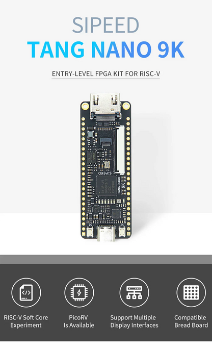 Sipeed Tang Nano 9K FPGA Development Board – GOWIN GW1NR-9 RISC-V with HDMI Output
