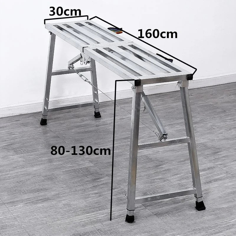 Foldable Steel Scaffolding Ladder – Portable Construction Workbench & Elevated Platform for Home Decoration, Renovation & Heavy-Duty Building Use