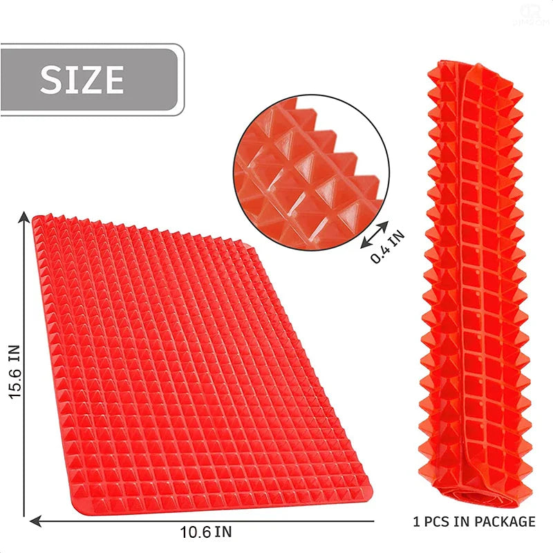 Silicone Cooking Mat – Heat-Resistant Pyramid Baking Sheet for Pizza, BBQ, Grilling & Roasting