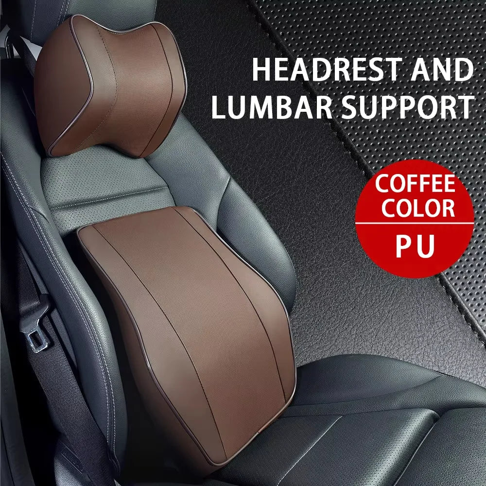 Breathable Memory Foam Car Neck & Lumbar Support Pillow – Slow Rebound Headrest Cushion for Comfortable Driving