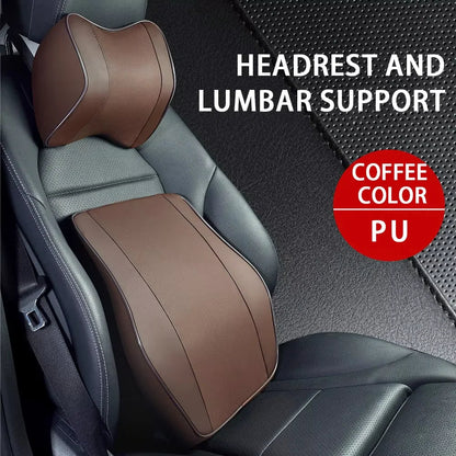 Breathable Memory Foam Car Neck & Lumbar Support Pillow – Slow Rebound Headrest Cushion for Comfortable Driving