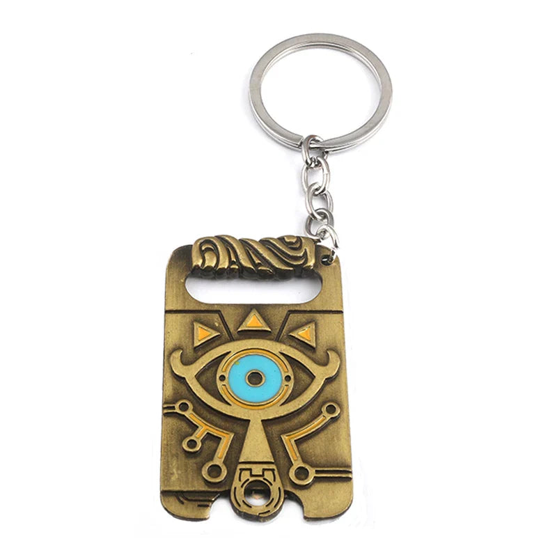 Zelda Tears of the Kingdom Purah Pad Keychain – Master Sword & Hylian Shield Pendant for Fans