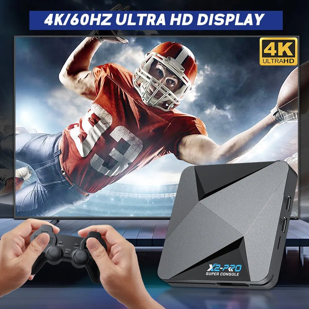 KINHANK Super Console X2 Pro Retro Gaming Console – 37,000 Built-in Games for PS1/DC/MAME/SS with Gamepad, Kid Gift Game Box