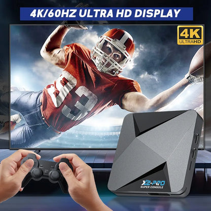 KINHANK Super Console X2 Pro Retro Gaming Console – 37,000 Built-in Games for PS1/DC/MAME/SS with Gamepad, Kid Gift Game Box