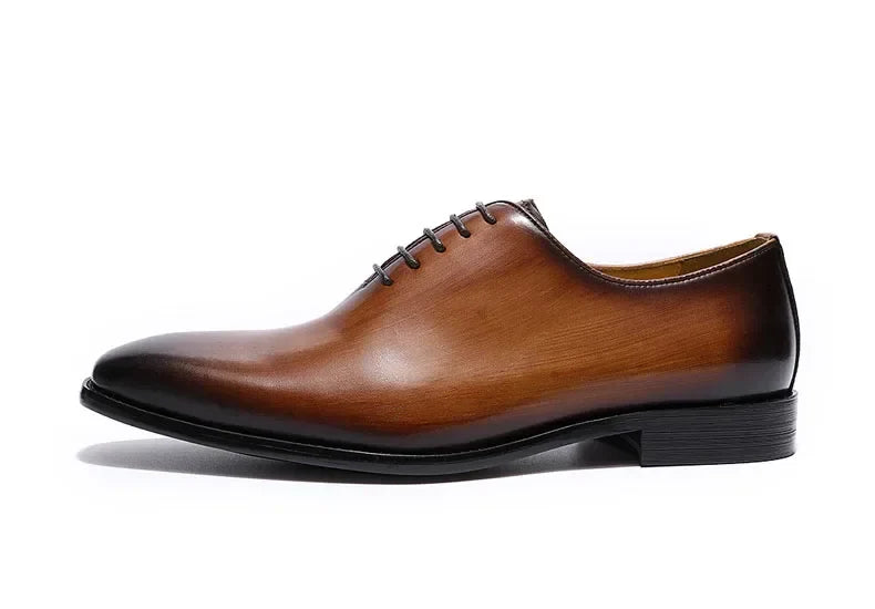 Designer Genuine Leather Men’s Wholecut Oxford Shoes – Luxury Black & Brown Dress Shoes for Business & Formal Wear
