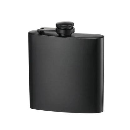 6/8/12oz Stainless Steel Full-Black Hip Flask with Funnel – Pocket Flask for Alcohol, Whiskey, Screw Cap (KC0139)