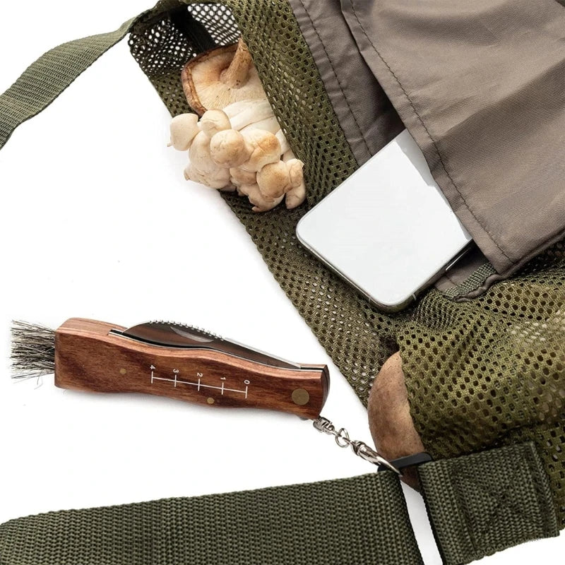 Portable Multifunctional Foraging Bag - 43x40cm Outdoor Camping Mushroom Picking and Kids Beach Sand Toy Storage Organizer