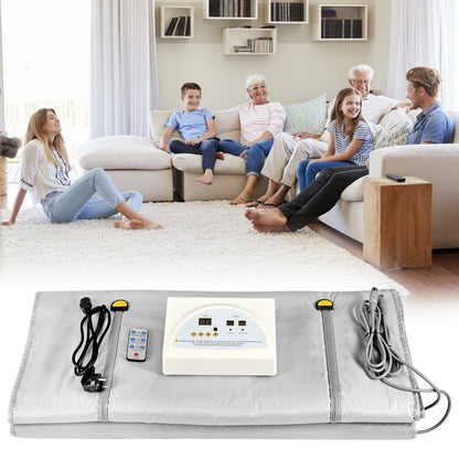 Professional Infrared Sauna Blanket – Slimming Heating Blanket with Zipper Design for Weight Loss & Detox, 180x80cm Home Spa