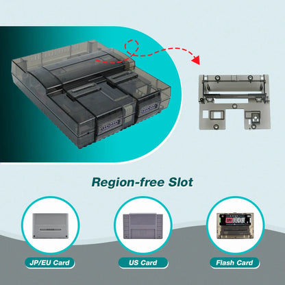 SNES Transparent Replacement Shell Case — Super NES Console Accessory