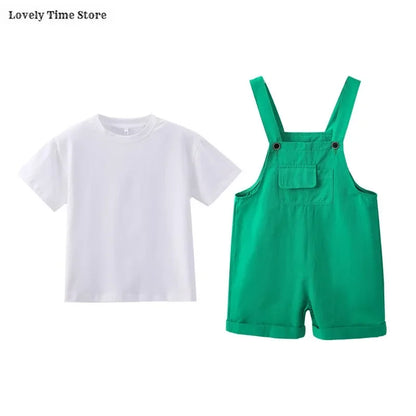 Kids Hip Hop Candy Color Overalls – Girls & Boys Suspender Shorts Jumpsuit Romper Streetwear