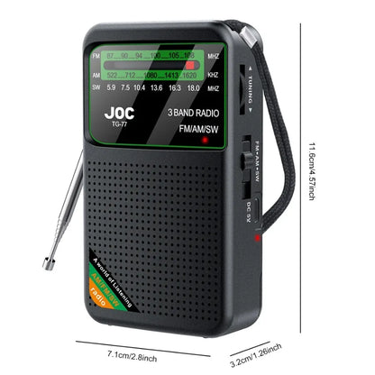 Portable AM/FM/SW Pocket Radio — Mini Receiver with Rechargeable Battery, Good Reception & Wired Earphone Support