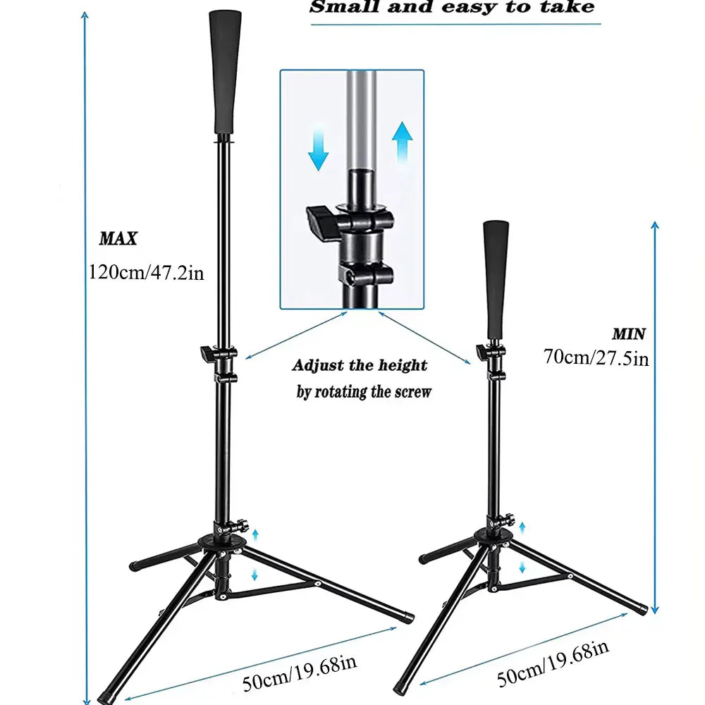 Adjustable Baseball Batting Tee – Portable Foldable Tripod Stand for Hitting Practice, Kids & Adults