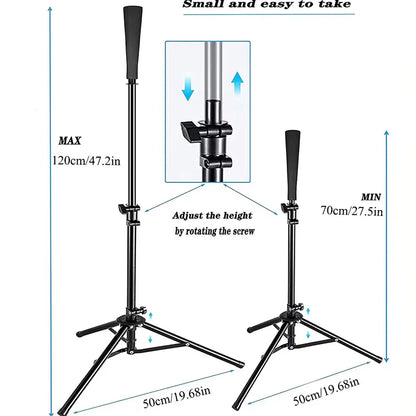 Adjustable Baseball Batting Tee – Portable Foldable Tripod Stand for Hitting Practice, Kids & Adults
