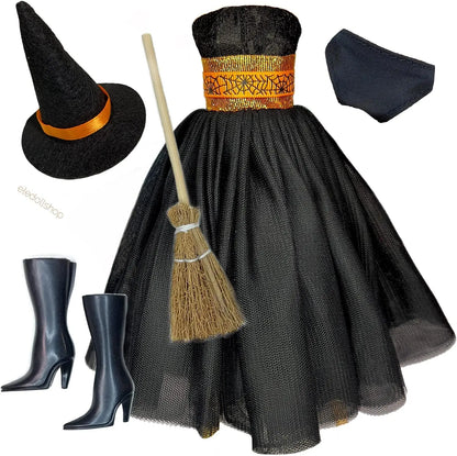 Deluxe Doll Clothes Set – Black & Red Tea Time Fashion Outfit for 11.5” Dolls
