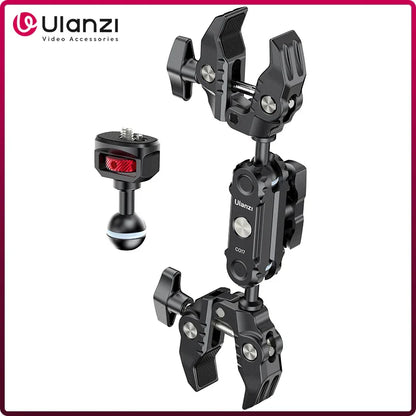 Ulanzi CO17 Super Clamp with 360° Dual-Head Magic Arm & Arri Adapter for Panoramic Camera, LED Light, and Umbrella