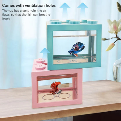 Creative Multicolor Stackable Mini Aquarium & Pet Box - Building Block Fish Tank for Reptiles, Insects & Small Pets