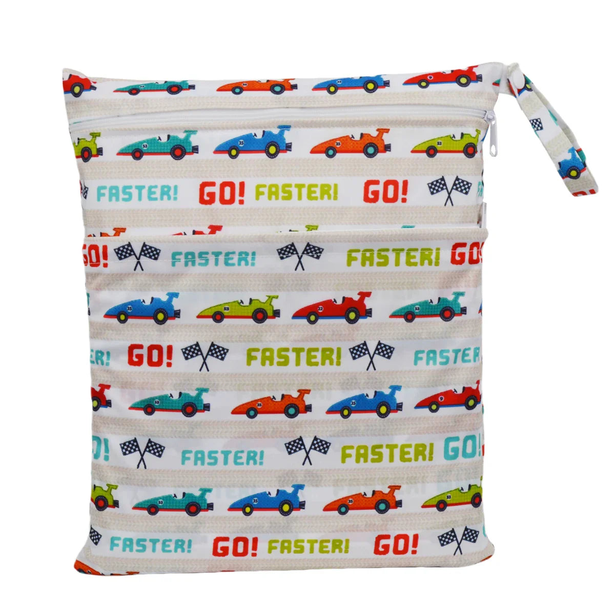 Sigzagor Wet & Dry Baby Diaper Bag – Waterproof Reusable Washable Nappy Bag with Double Zippers