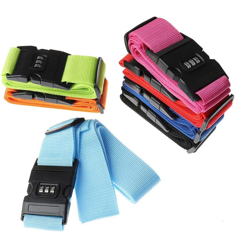 Adjustable Anti-Theft Luggage Strap — Password Lock Baggage Belt for Suitcase & Travel Bags