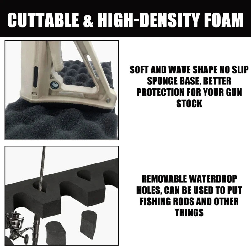 5 Slot Rifle Storage Rack - Lightweight EVA Foam Protective Organizer for Firearm Barrel & Equipment Storage