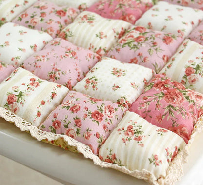 Non-Slip Office Chair Cushion – Pastoral Style Cotton Stool Pad, Breathable & Portable, Home Garden Decorative Gift