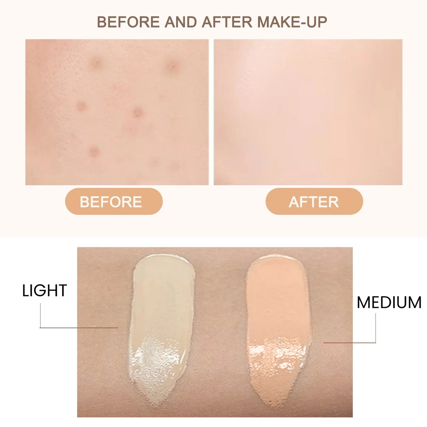 CC Foundation Cream – Natural Moisturizing, Waterproof, Brightening Concealer with Oil-Control & Long-Lasting Coverage
