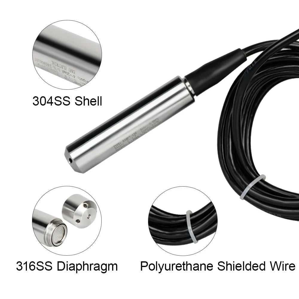 Level Sensor Transmitter – 4-20mA, 0-5V, 0-10V RS485 Output Liquid Level Probe Detector with Float Switch Controller
