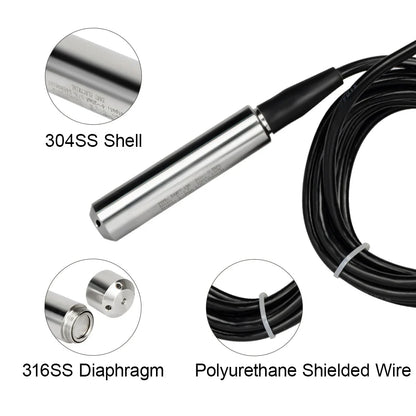 Level Sensor Transmitter – 4-20mA, 0-5V, 0-10V RS485 Output Liquid Level Probe Detector with Float Switch Controller