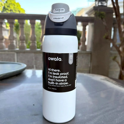 Owala Cup Vacuum Flask – Stainless Steel Thermal Mug for Hot & Cold Drinks, Coffee Tumbler & Thermos