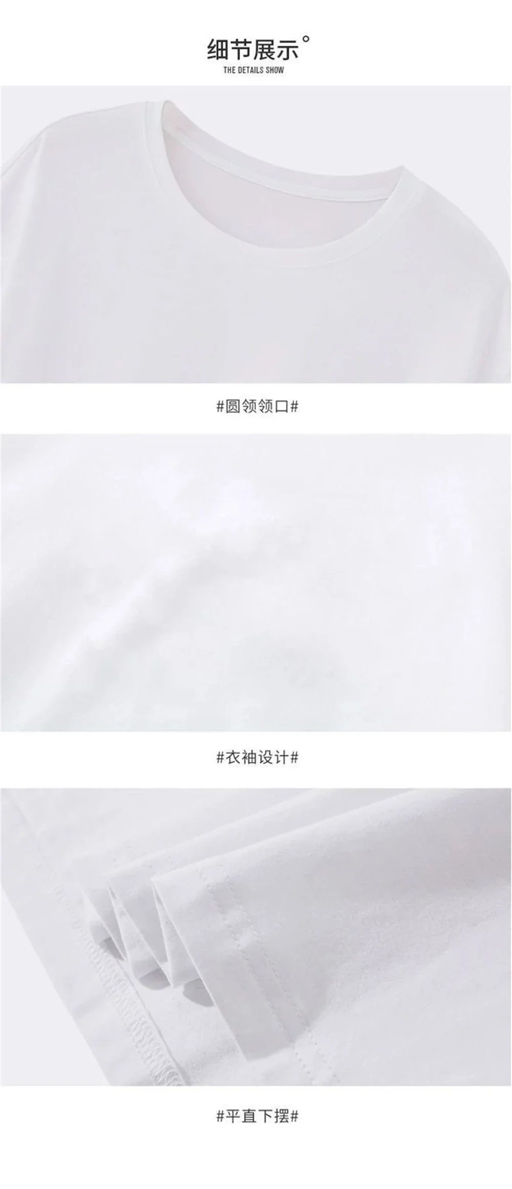 2PCS Unisex 100% Cotton White T-Shirts – Casual Loose Fit Short Sleeve Breathable Tees for Men & Women