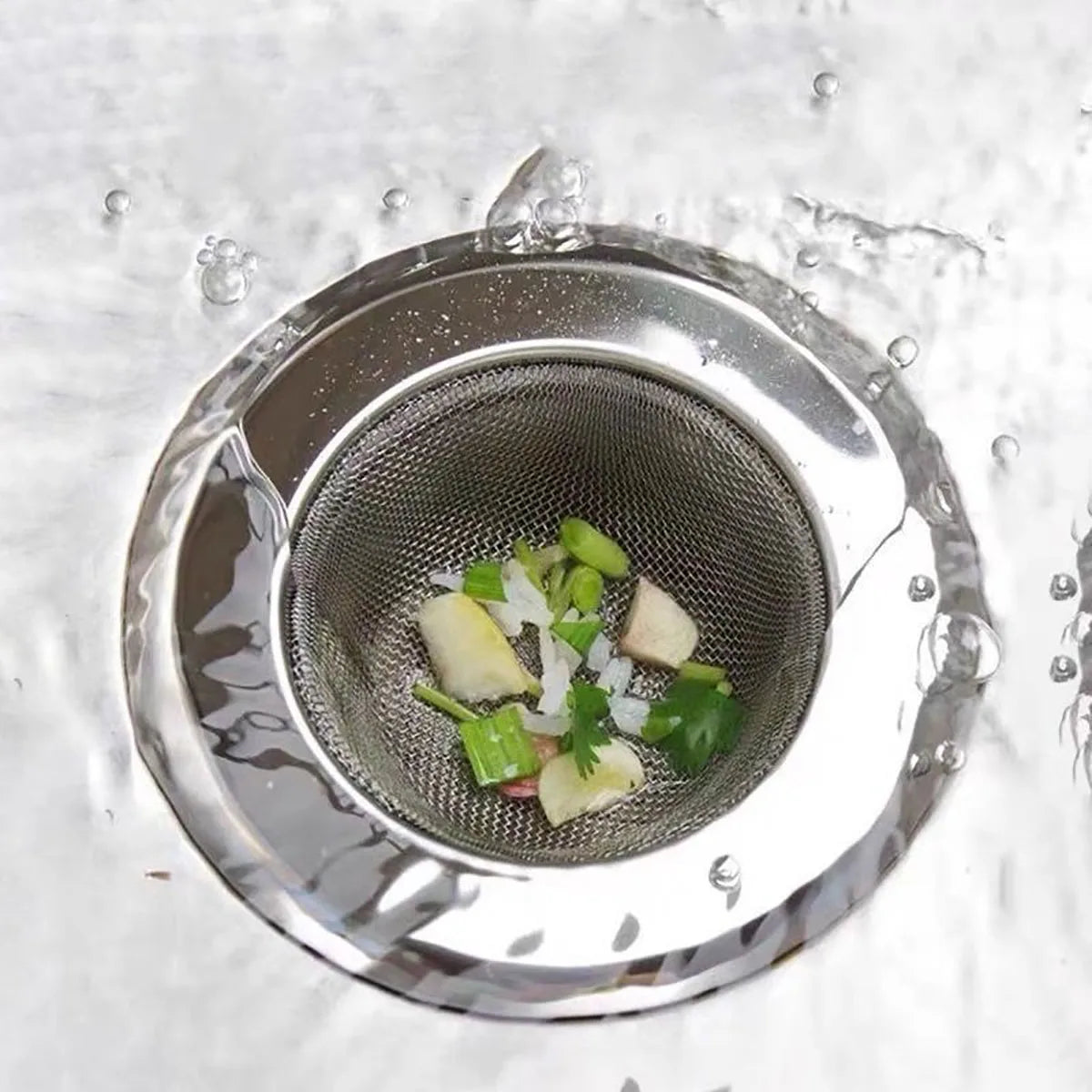 Stainless Steel Kitchen Sink Strainer - Anti-Blocking Funnel, Hair Catcher for Basin, Floor Drain and Dishwasher