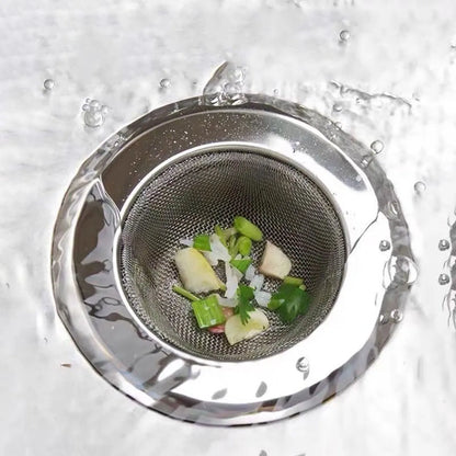 Stainless Steel Kitchen Sink Strainer - Anti-Blocking Funnel, Hair Catcher for Basin, Floor Drain and Dishwasher