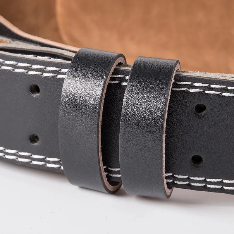 Fitness Waist Support Belt: Sports Safety Protection for Deep Squats, Hard Pulls - PU Leather Weightlifting Belt for Enhanced Fitness Protection