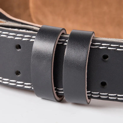 Fitness Waist Support Belt: Sports Safety Protection for Deep Squats, Hard Pulls - PU Leather Weightlifting Belt for Enhanced Fitness Protection