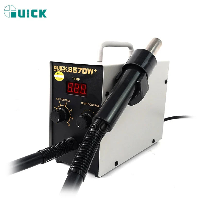 QUICK 857DW+ Dual Hot Air Desoldering Station – Intelligent SMD PCB & BGA Repair Tool for Welding and Desoldering