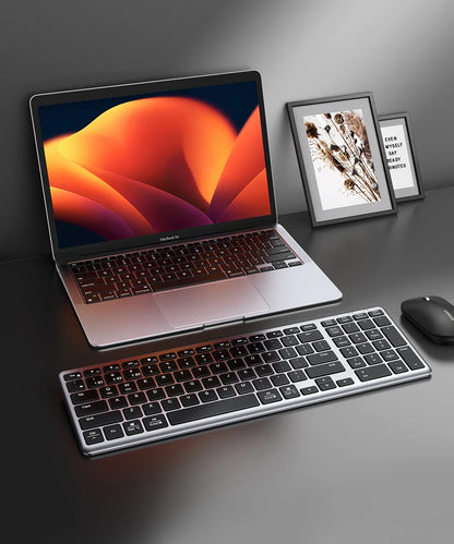 UGREEN Wireless Bluetooth 5.0 & 2.4G Keyboard – 99 Keycaps Russian/Korean/English, USB-C Rechargeable for MacBook, iPad, PC & Tablet
